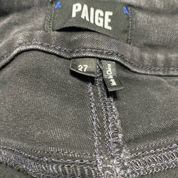 Paige Margot Ankle Zip Black Jeans Stretch and Zippered Ankle Details Size 27 - Picture 4 of 6